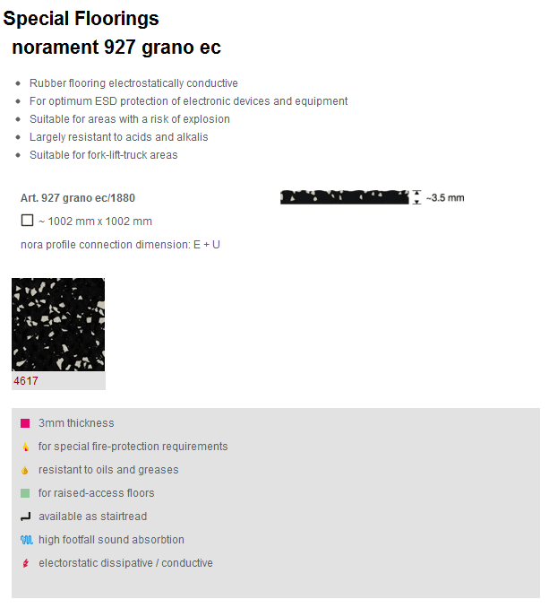 Nora Flooring Norament 927 Grano Ec - Rubber Flooring