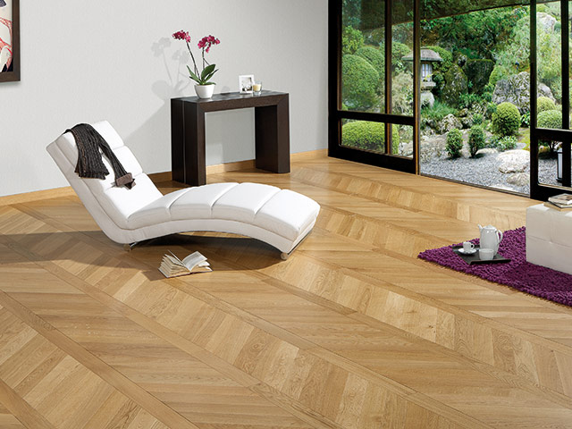 Panaget - Chene CL Nat Satine Point De Hongrie Fougere - Wood Flooring