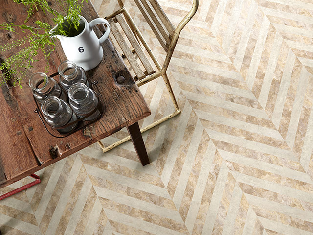 Polyflor - Creative Edge - White Metalstone - Crema Slate - Vinyl Flooring