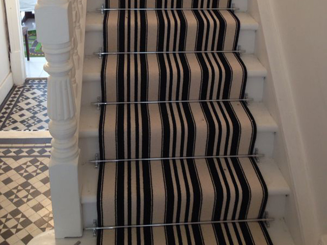 Stairs Black & White Stripe - Carpet - Home - Residential