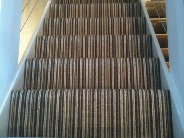 Striped Wool Carpet On Staircase - Carpet - Home - Commercial - Residential