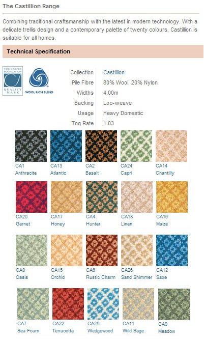 Victoria Carpets - Castillion Range - Carpet