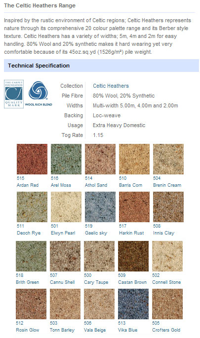 Victoria Carpets - Celtic Heathers Range - Carpet