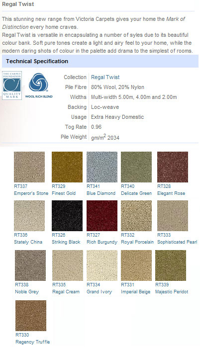 Victoria Carpets - Regal Twist - Carpet