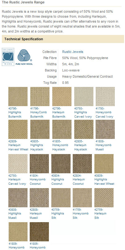 Victoria Carpets - Rustic Jewels Range - Carpet