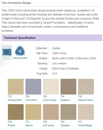 Victoria Carpets - Suede Range - Carpet