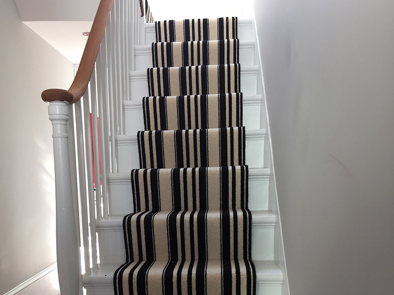 Black & White Striped Stair Carpet - Carpet - Home - Residential