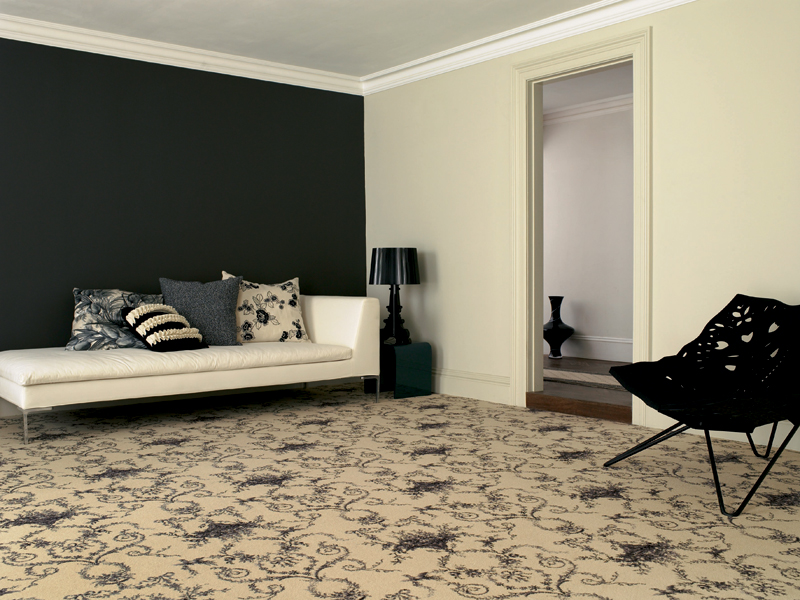 Brintons - Classic Florals Toile Empire Black - Carpet
