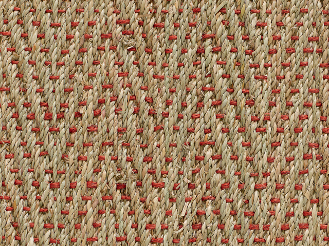 Crucial Trading - Seagrass - Herringbone Red Weft - Carpet