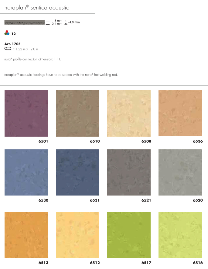 Nora Flooring Noraplan Sentica Acoustic - Rubber Flooring Nora Flooring Noraplan Sentica Acoustic - Rubber Flooring