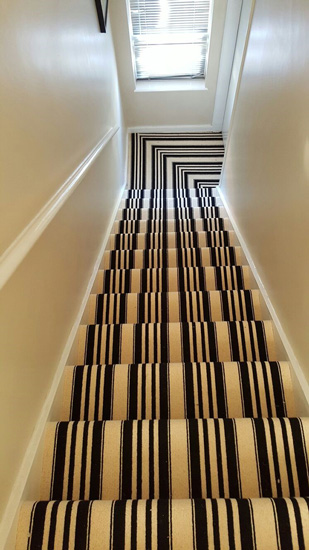 Black & White Stripe Stairs - Carpet - Earls Court - Home - Residential