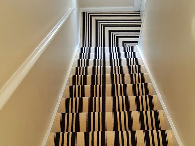 Black & White Stripe Stairs - Carpet - Earls Court - Home - Residential