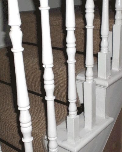 Sisal Carpet Laid As Runner With Stair Rods - Carpet - Home - Residential