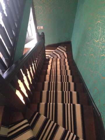 portfolio carpet black and white striped stair carpet 2