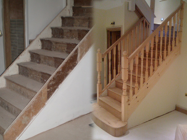 portfolio sanding and sealing stairs one