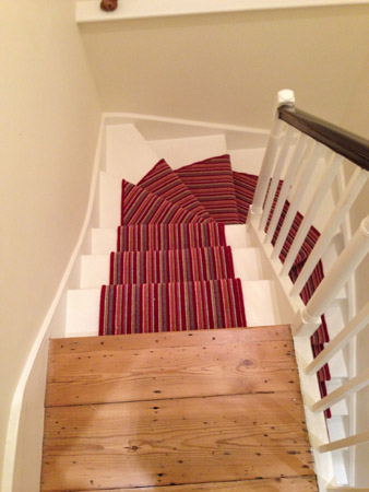 red multicoloured stair carpet 7